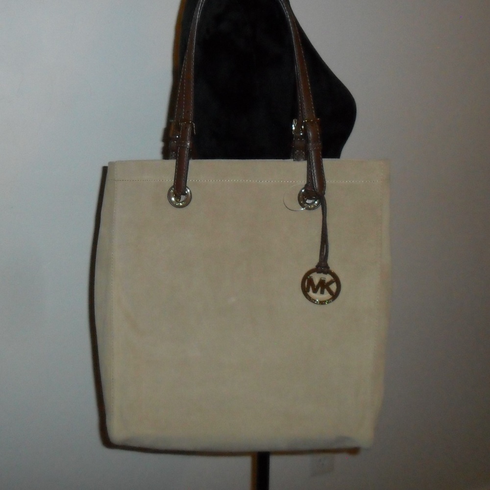 Michael Kors Tote Bag Neutral Suede NWOT Beautiful
